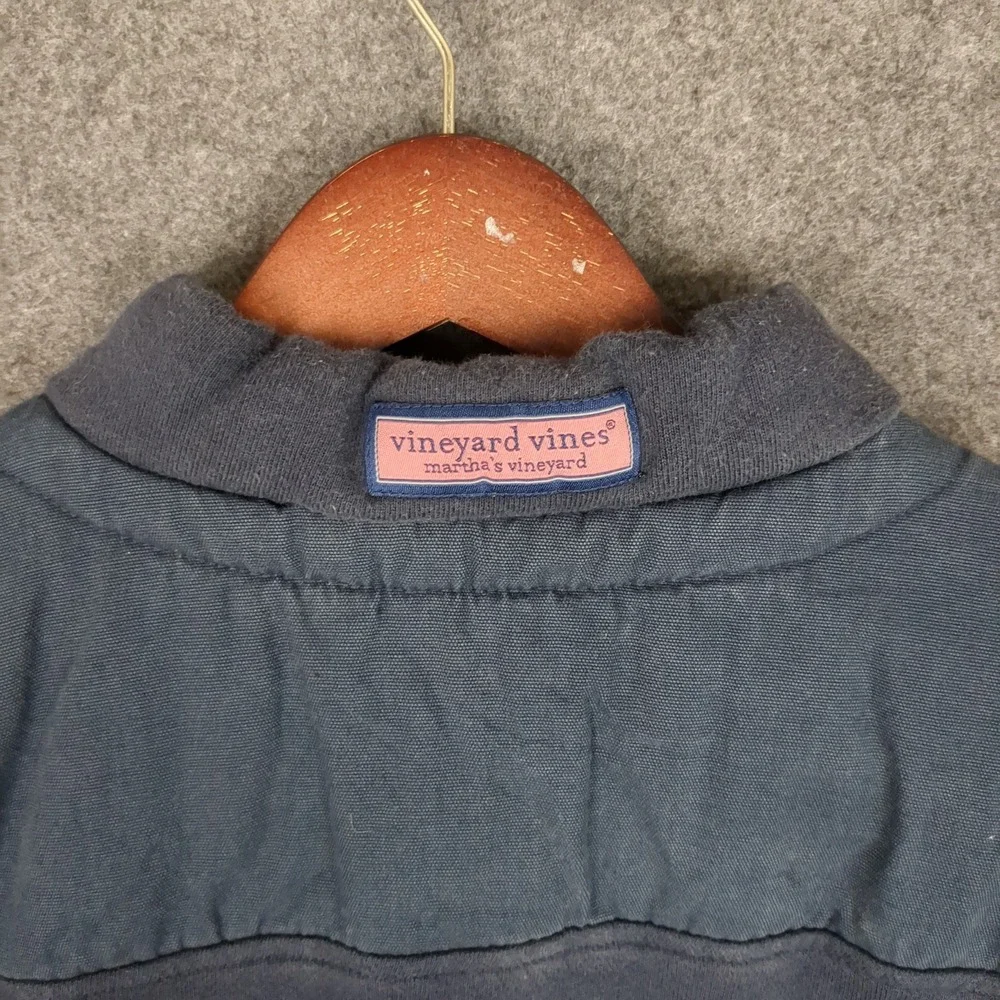 Vineyard Vines Quarter Zip‎ Pullover Sweatshirt Mens Large Navy Cotton - Picture 8 of 12